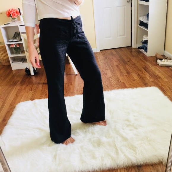Express Pants - Express 100% Linen Black Wide Leg Pants | 5/6